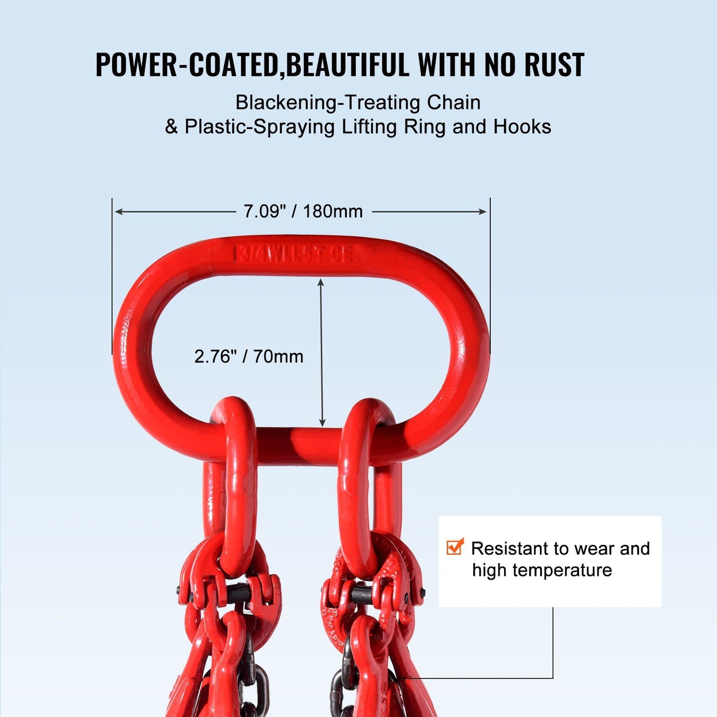 Chain Sling, 8 mm x 300 cm Lifting Chains with Hooks, G80 Engine Chain Hoist Lifts, 5 Ton Lifting Sling V952-DGDLHHMGFH1JG4PKZV0