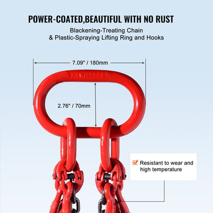 Chain Sling, 8 mm x 300 cm Lifting Chains with Hooks, G80 Engine Chain Hoist Lifts, 5 Ton Lifting Sling V952-DGDLHHMGFH1JG4PKZV0