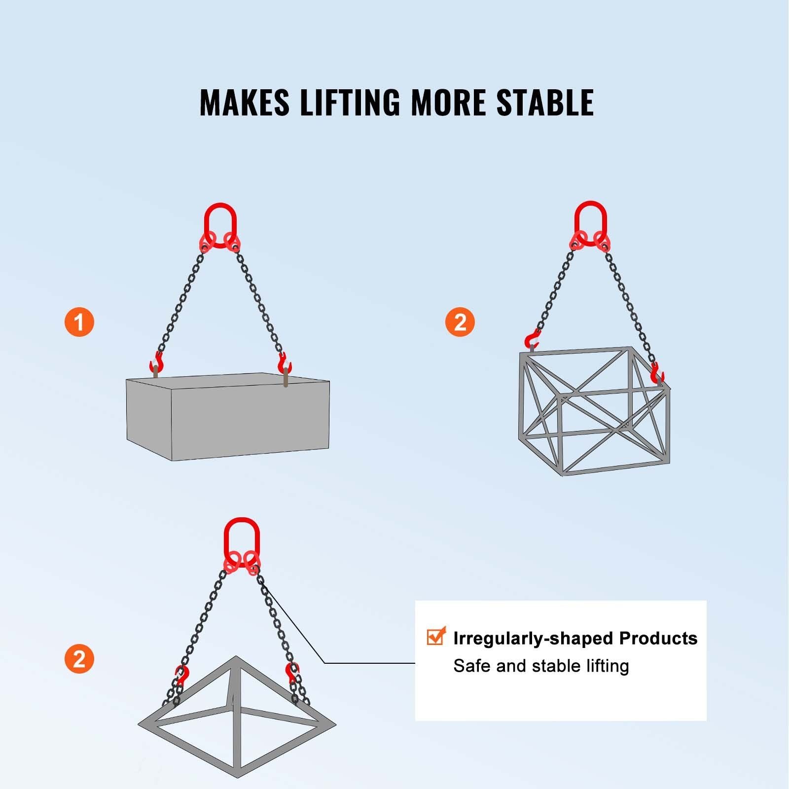 Chain Sling, 8 mm x 150 cm Lifting Chains with Hooks, G80 Engine Chain Hoist Lifts, 3 Ton Capacity Lifting V952-DGDLHHMGFH1JITULLV0