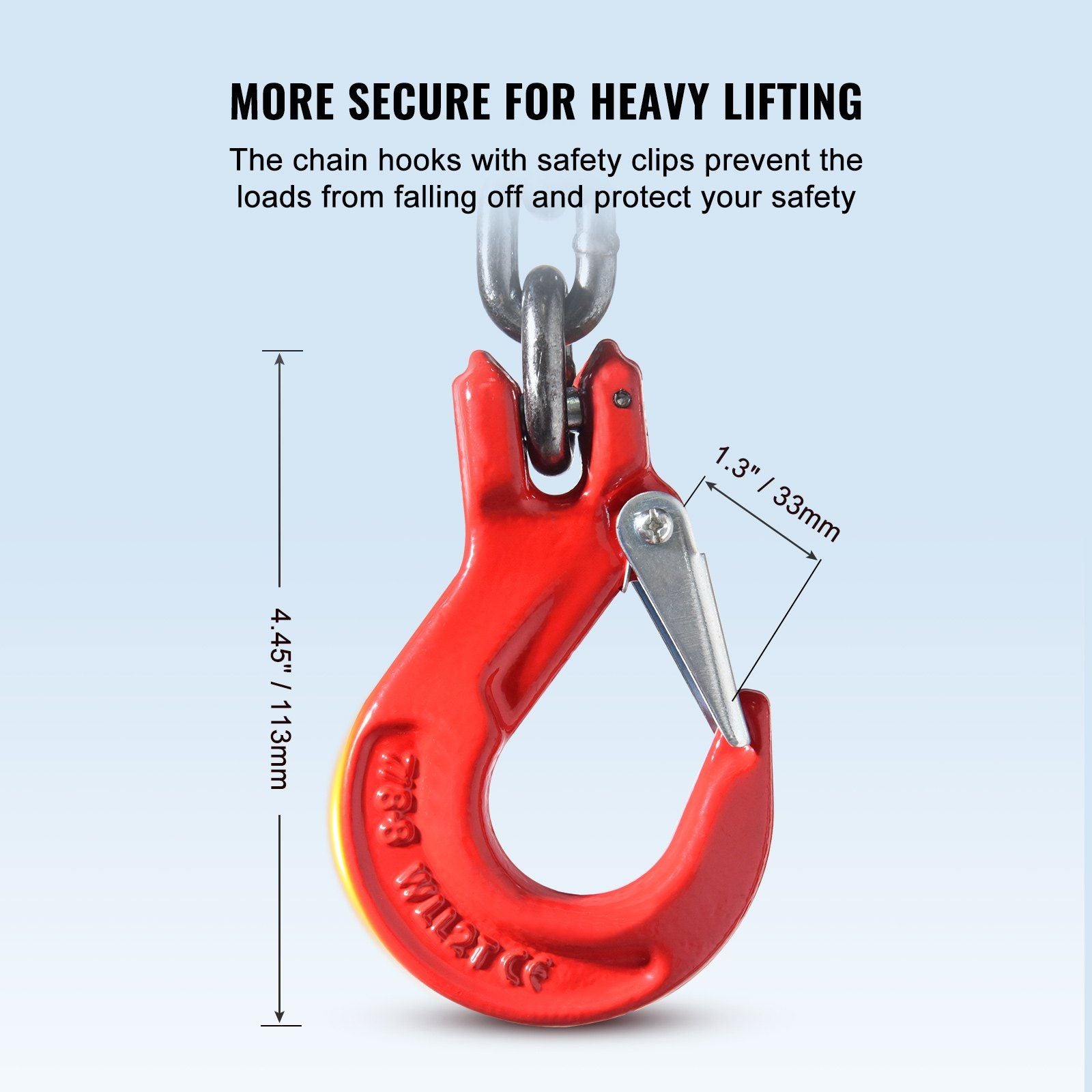 Chain Sling, 8 mm x 150 cm Lifting Chains with Hooks, G80 Engine Chain Hoist Lifts, 3 Ton Capacity Lifting V952-DGDLHHMGFH1JITULLV0