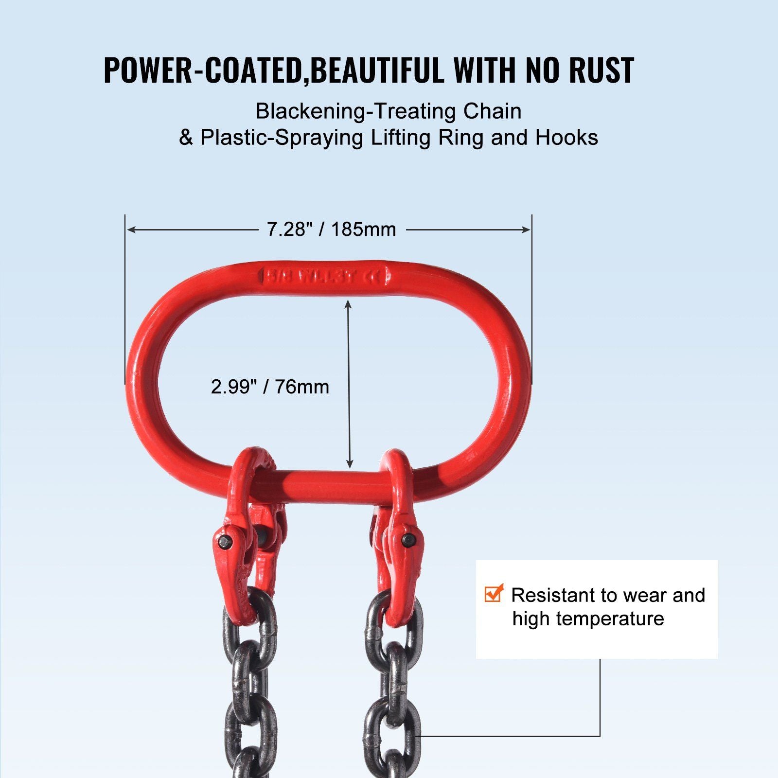 Chain Sling, 8 mm x 150 cm Lifting Chains with Hooks, G80 Engine Chain Hoist Lifts, 3 Ton Capacity Lifting V952-DGDLHHMGFH1JITULLV0