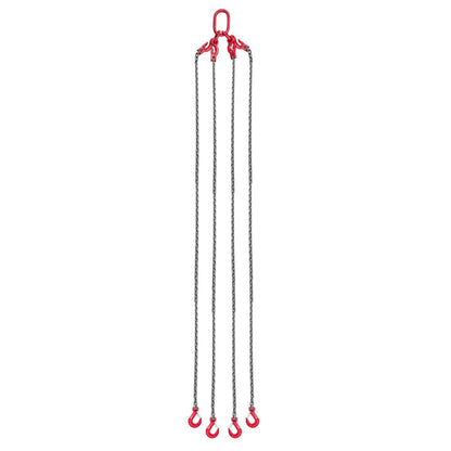 Chain Sling, 10mm x 3 m Lifting Chains with 4 Leg Grab Hooks, Heavy Duty G80 Alloy Steel Lifting Sling, 10.4 V952-DGDLHHMGFH1JKA9OV001V0