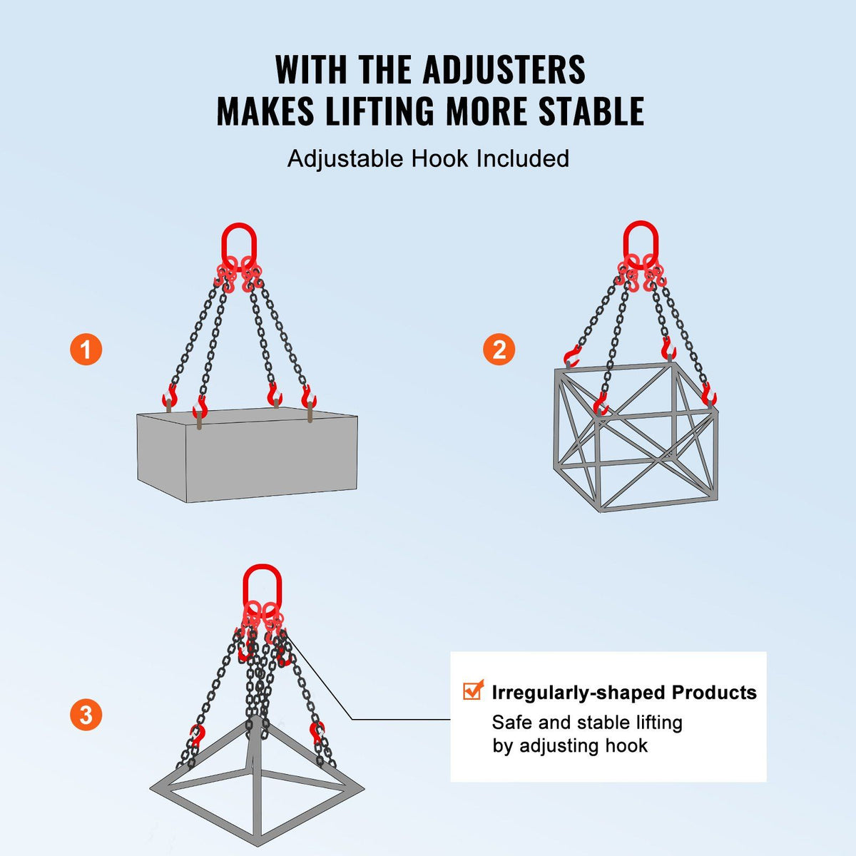 Chain Sling, 10 mm x 300 cm Lifting Chains with Hooks, G80 Engine Chain Hoist Lifts, 8 Ton/8344 kg Lifting V952-DGDLHHMGFH1JVNVOQV0