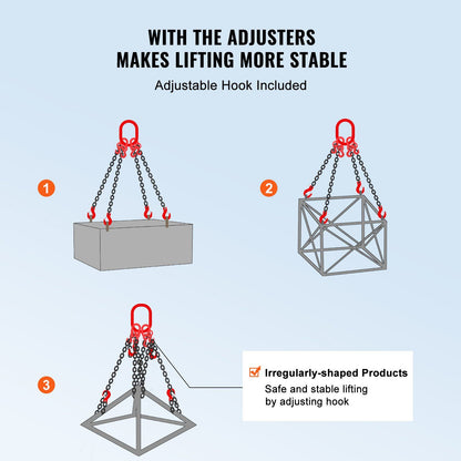 Chain Sling, 10 mm x 300 cm Lifting Chains with Hooks, G80 Engine Chain Hoist Lifts, 8 Ton/8344 kg Lifting V952-DGDLHHMGFH1JVNVOQV0