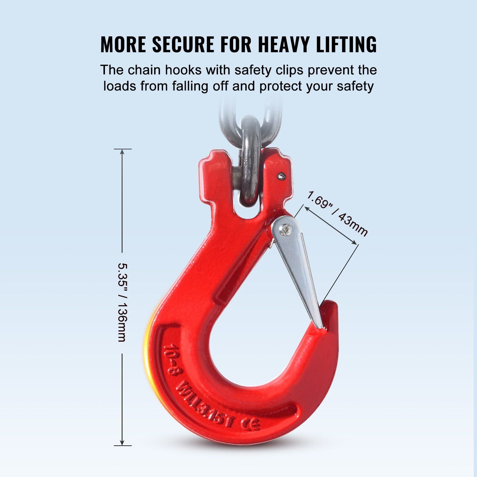 Chain Sling, 10 mm x 300 cm Lifting Chains with Hooks, G80 Engine Chain Hoist Lifts, 8 Ton/8344 kg Lifting V952-DGDLHHMGFH1JVNVOQV0