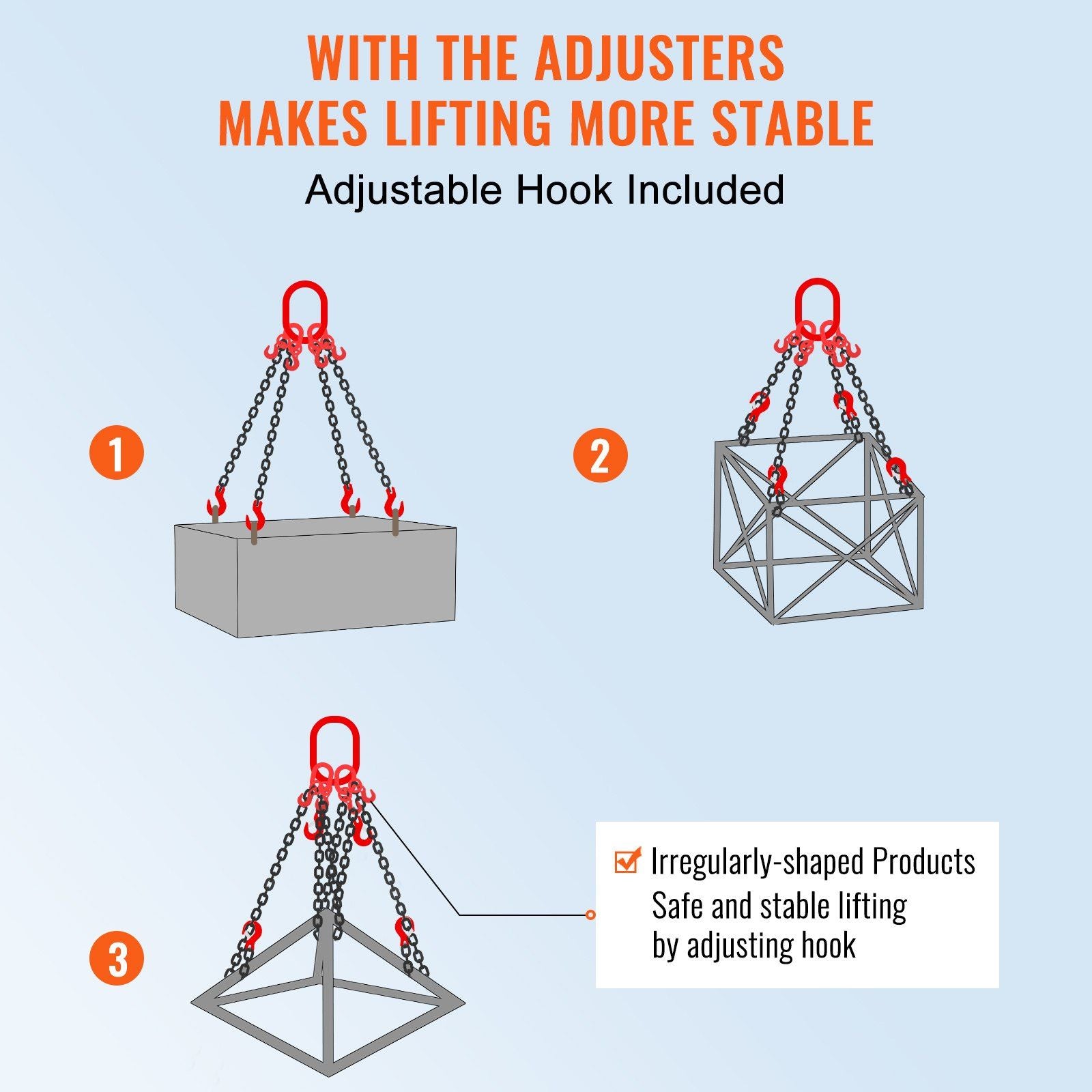 Chain Sling, 8 mm x 150 cm Lifting Chains with Hooks, G80 Engine Chain Hoist Lifts, 5 Ton Lifting Sling V952-DGDLJZMGFHZYJ5B2UV0