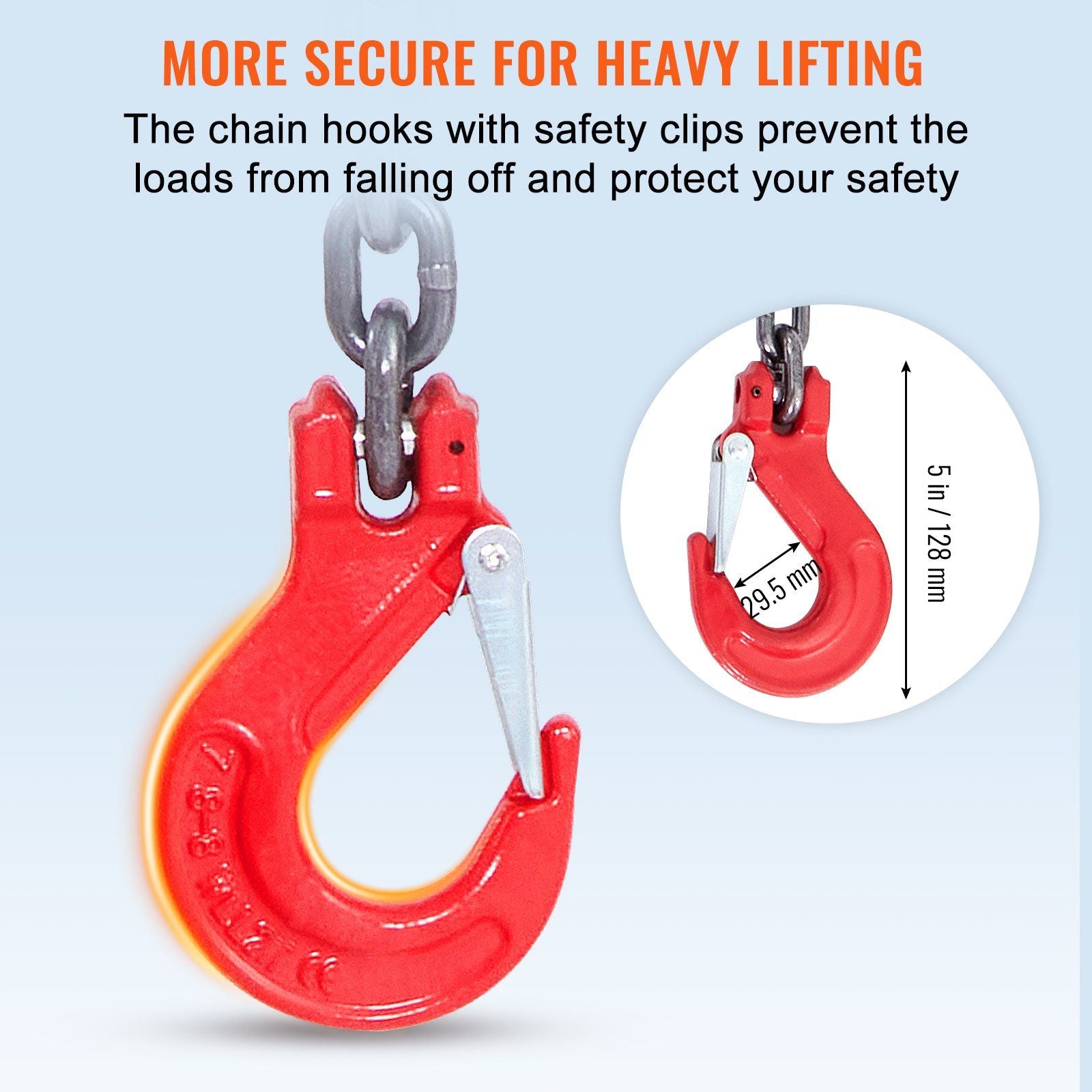 Chain Sling, 8 mm x 150 cm Lifting Chains with Hooks, G80 Engine Chain Hoist Lifts, 5 Ton Lifting Sling V952-DGDLJZMGFHZYJ5B2UV0