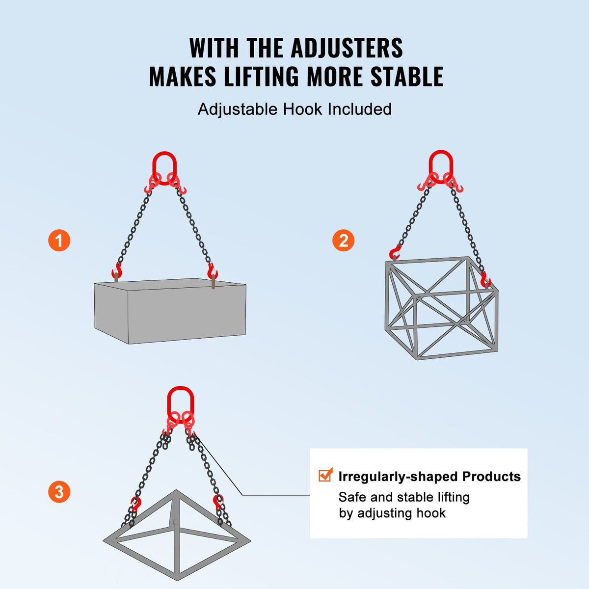 Chain Sling, 10 mm x 180 cm Lifting Chains with Hooks, G80 Engine Chain Hoist Lifts, 5 Ton Lifting Sling V952-DGDLMGFH1JZ67A30TV0