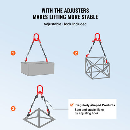 Chain Sling, 10 mm x 180 cm Lifting Chains with Hooks, G80 Engine Chain Hoist Lifts, 5 Ton Lifting Sling V952-DGDLMGFH1JZ67A30TV0