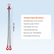 Chain Sling, 10 mm x 180 cm Lifting Chains with Hooks, G80 Engine Chain Hoist Lifts, 5 Ton Lifting Sling V952-DGDLMGFH1JZ67A30TV0