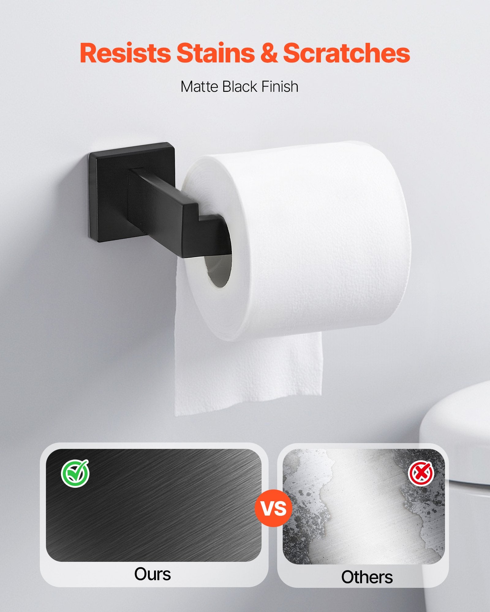 Matte Black Bathroom Hardware Set, 5 Pieces Stainless Steel Bathroom Accessories Set, 24-inch Towel Bar, V952-DGMJGTZ24INCSY6SO001V0