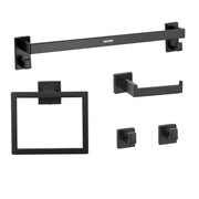 Matte Black Bathroom Hardware Set, 5 Pieces Stainless Steel Bathroom Accessories Set, 24-inch Towel Bar, V952-DGMJGTZ24INCSY6SO001V0