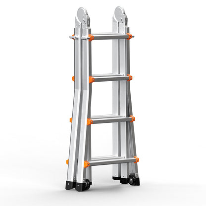 Telescoping Ladder A Frame, 13 FT Compact Aluminum Extension Ladder, Multi-Function Portable Collapsible RV V952-DGNAZXYST40MJ7HIQV0