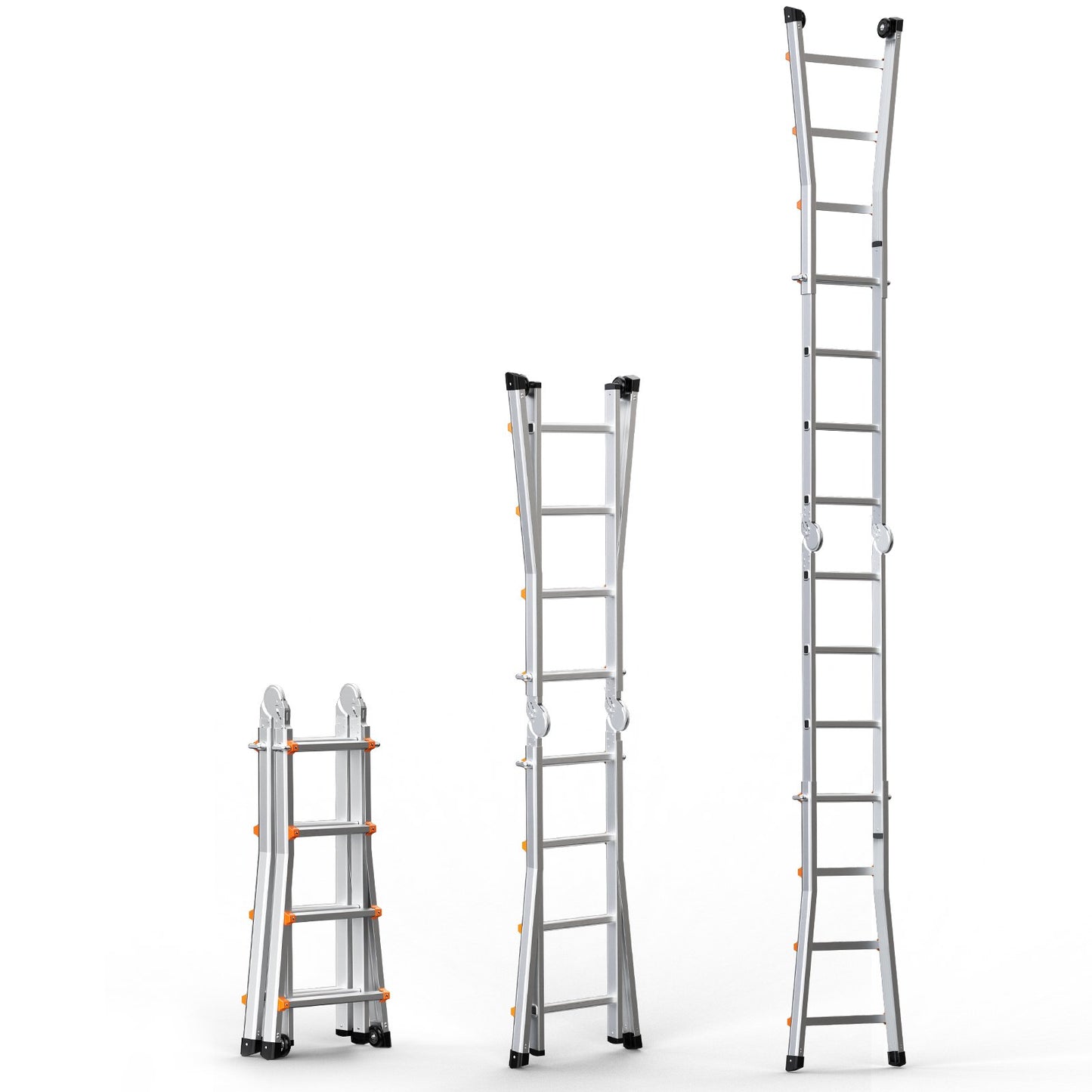 Telescoping Ladder A Frame, 13 FT Compact Aluminum Extension Ladder, Multi-Function Portable Collapsible RV V952-DGNAZXYST40MJ7HIQV0