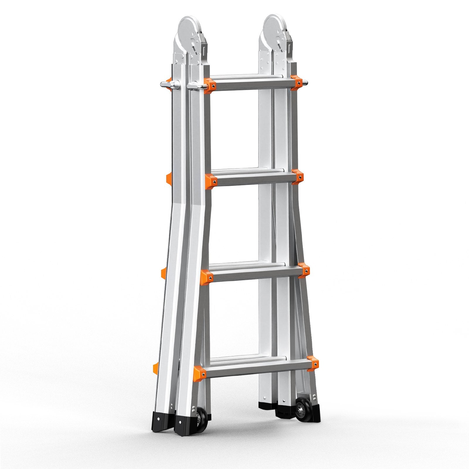 Telescoping Ladder A Frame, 13 FT Compact Aluminum Extension Ladder, Multi-Function Portable Collapsible RV V952-DGNAZXYST40MJ7HIQV0