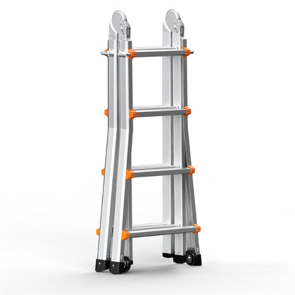 Telescoping Ladder A Frame, 13 FT Compact Aluminum Extension Ladder, Multi-Function Portable Collapsible RV V952-DGNAZXYST40MJ7HIQV0