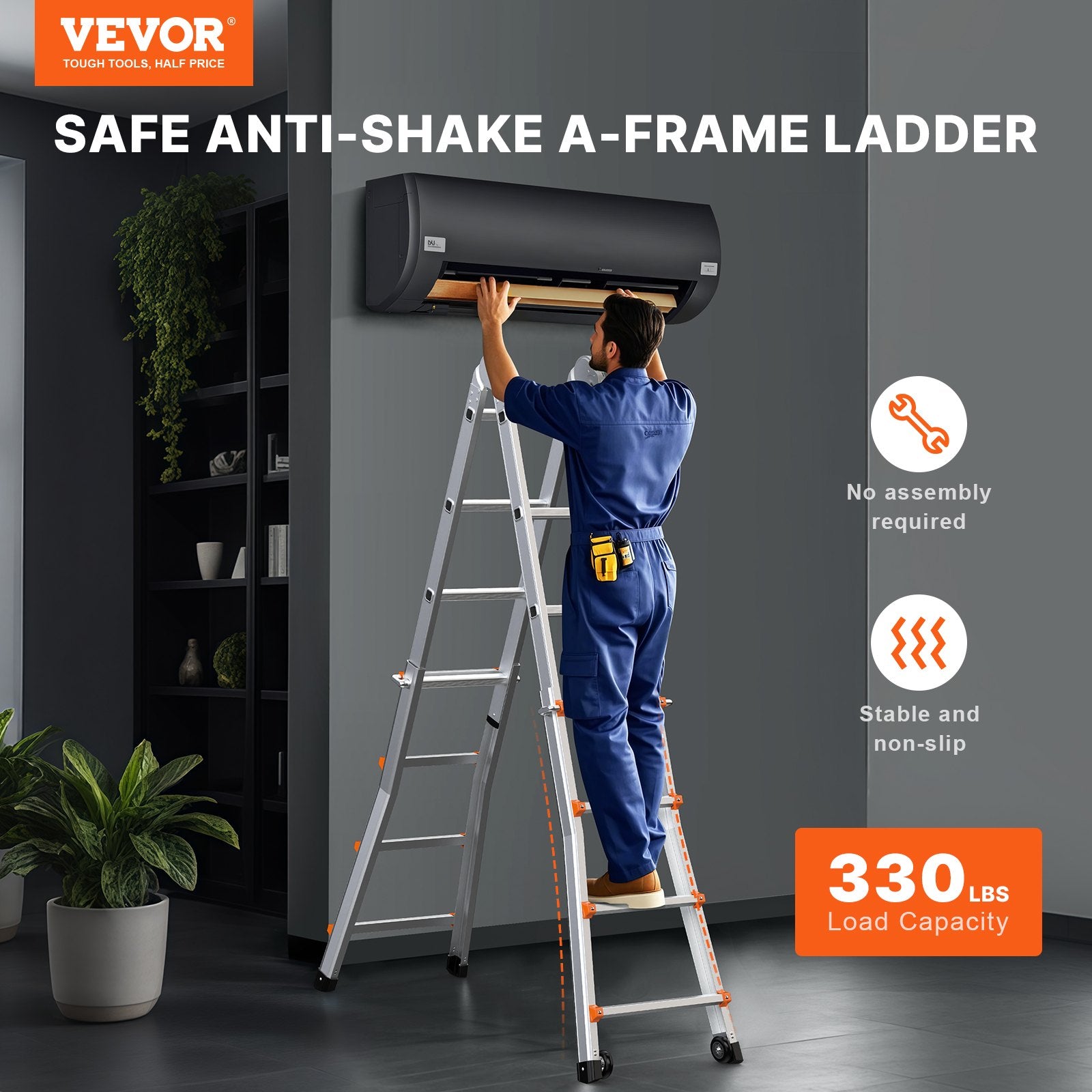 Telescoping Ladder A Frame 20 FT Extension Multi-Function for Homework V952-DGNAZXYST62MS3QAVV0