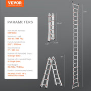 Telescoping Ladder A Frame 20 FT Extension Multi-Function for Homework V952-DGNAZXYST62MS3QAVV0