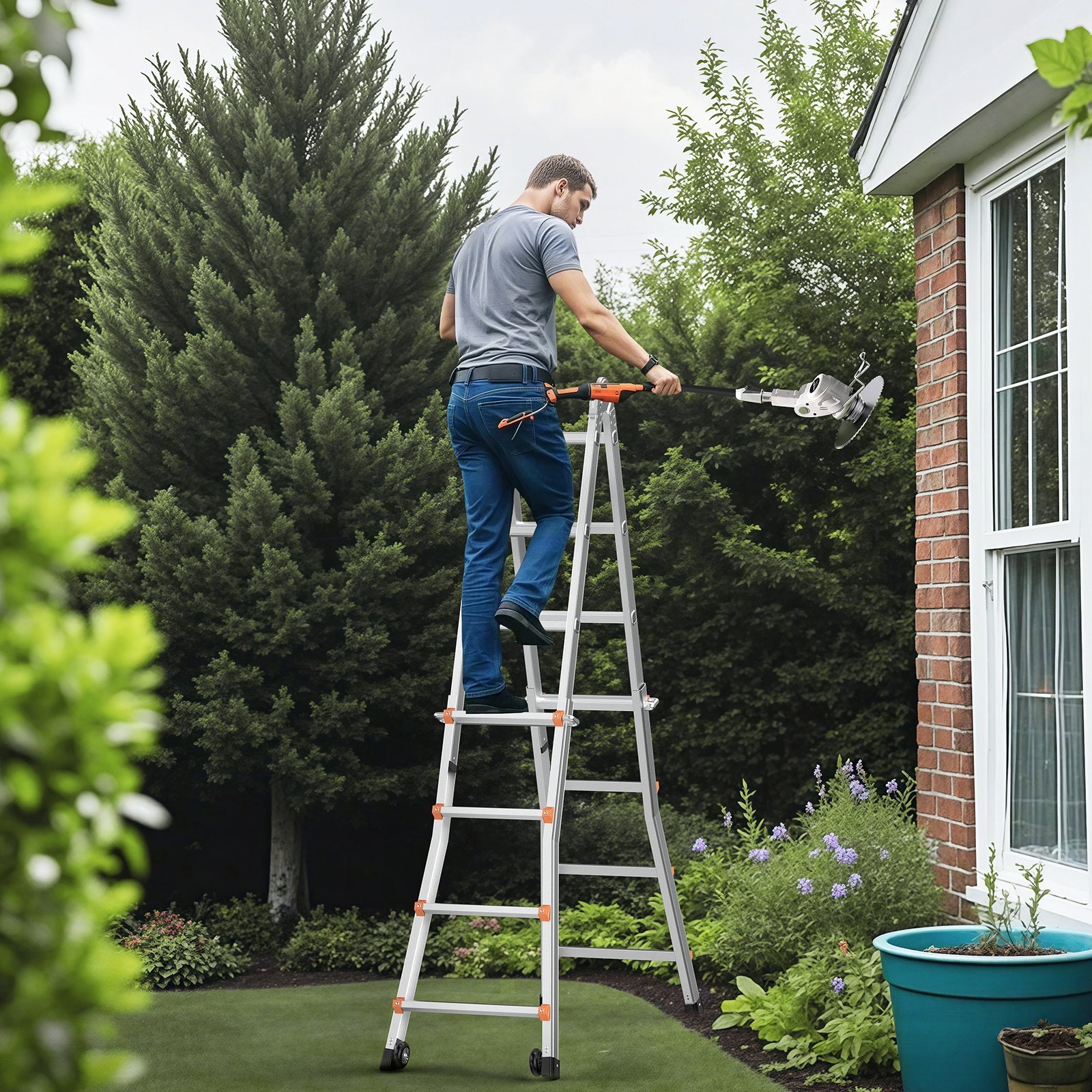 Telescoping Ladder A Frame 20 FT Extension Multi-Function for Homework V952-DGNAZXYST62MS3QAVV0