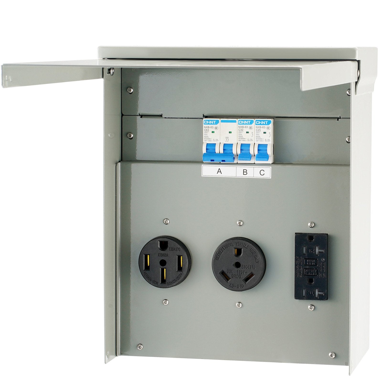 20/30/50A Temporary RV Power Outlet Box Electrical Outdoor Receptacle Box V952-DGNCRV203050AY3ZNV0