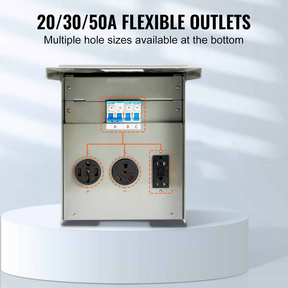 20/30/50A Temporary RV Power Outlet Box Electrical Outdoor Receptacle Box V952-DGNCRV203050AY3ZNV0