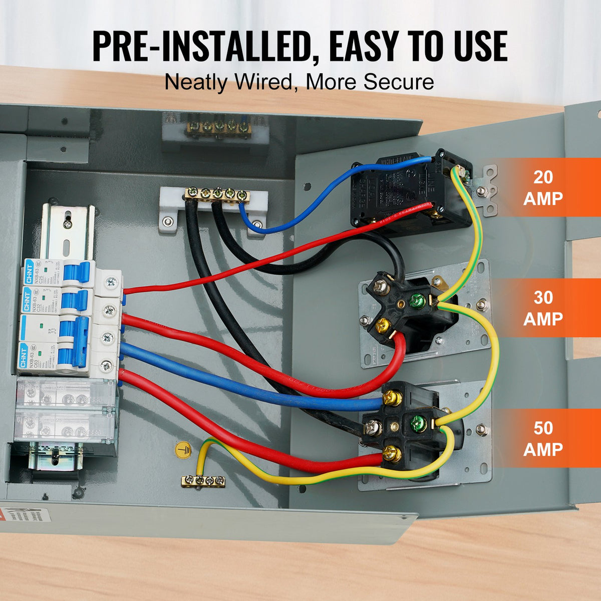 20/30/50A Temporary RV Power Outlet Box Electrical Outdoor Receptacle Box V952-DGNCRV203050AY3ZNV0
