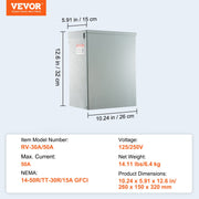 20/30/50A Temporary RV Power Outlet Box Electrical Outdoor Receptacle Box V952-DGNCRV203050AY3ZNV0