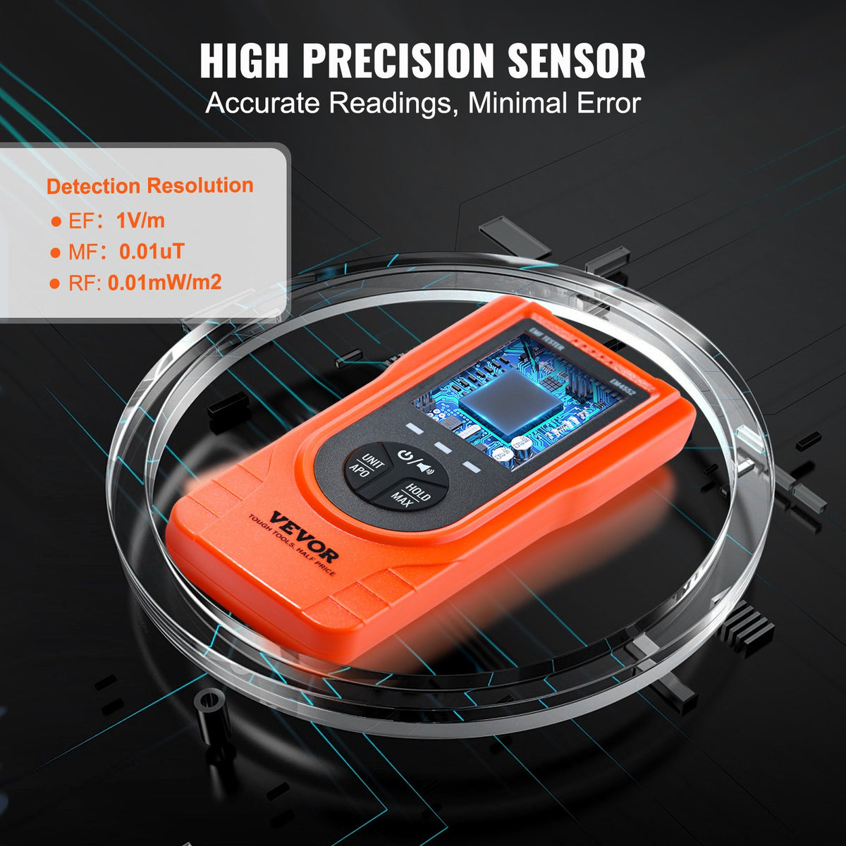 3-in-1 EMF Meter, 5Hz - 3.5GHz, Handheld Rechargeable Electromagnetic Field Radiation Detector, Digital LCD V952-DGNEMFJSHYWJZQJ5EV9