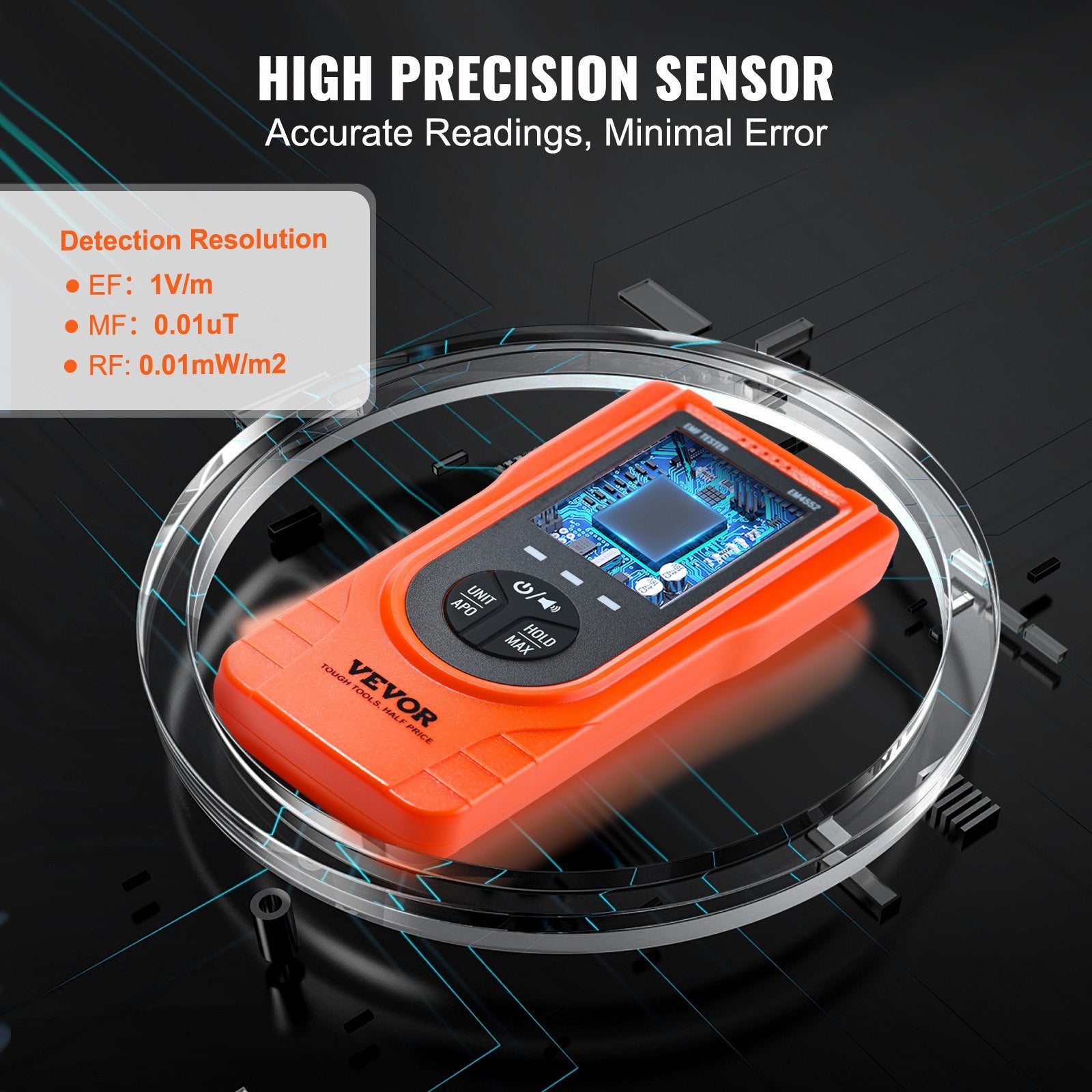 3-in-1 EMF Meter, 5Hz - 3.5GHz, Handheld Rechargeable Electromagnetic Field Radiation Detector, Digital LCD V952-DGNEMFJSHYWJZQJ5EV9