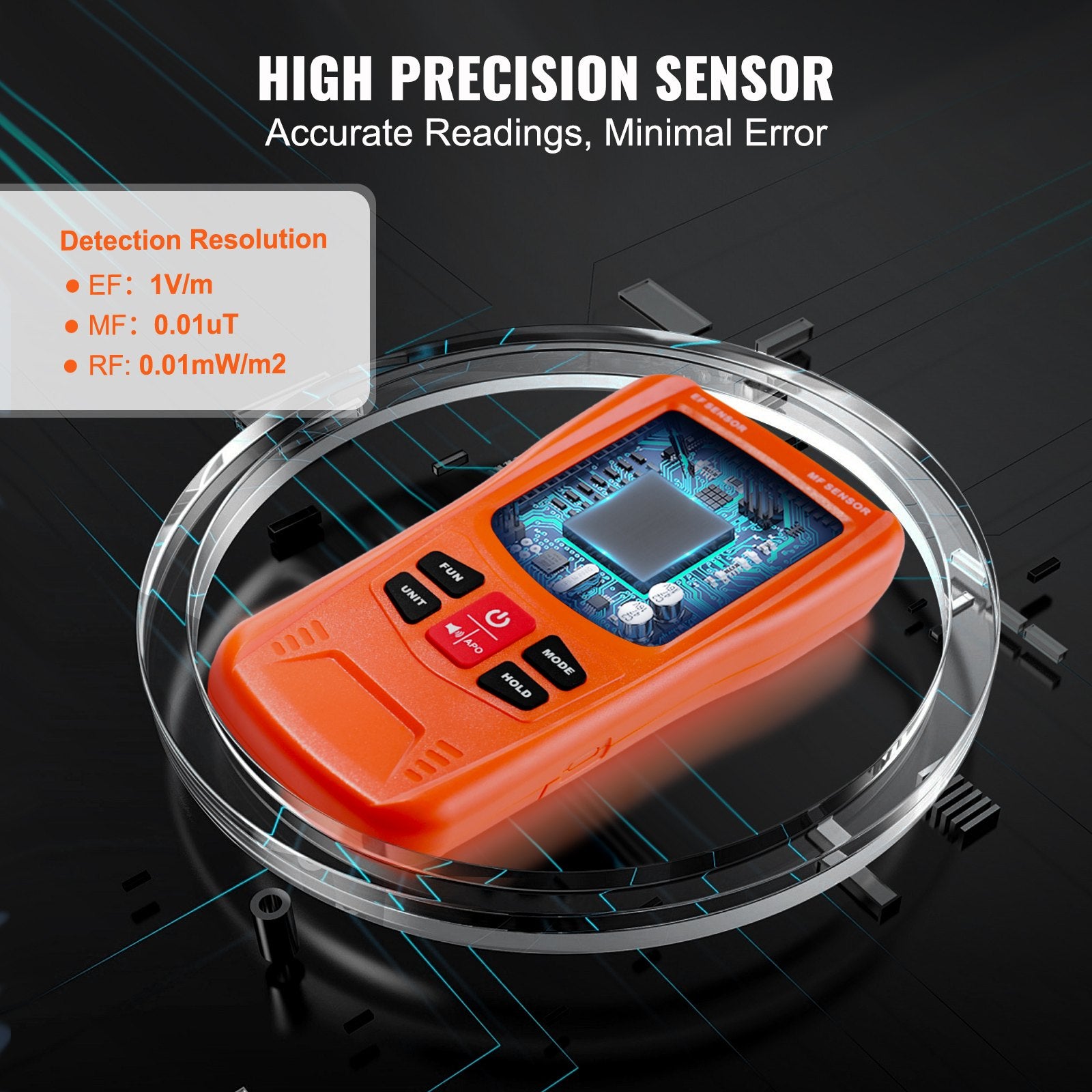 3-in-1 EMF Meter, 5Hz-6GHz, Handheld Rechargeable Electromagnetic Field Radiation Detector, Digital LCD EMF V952-DGNEMFJSHYYJH5E2WV9