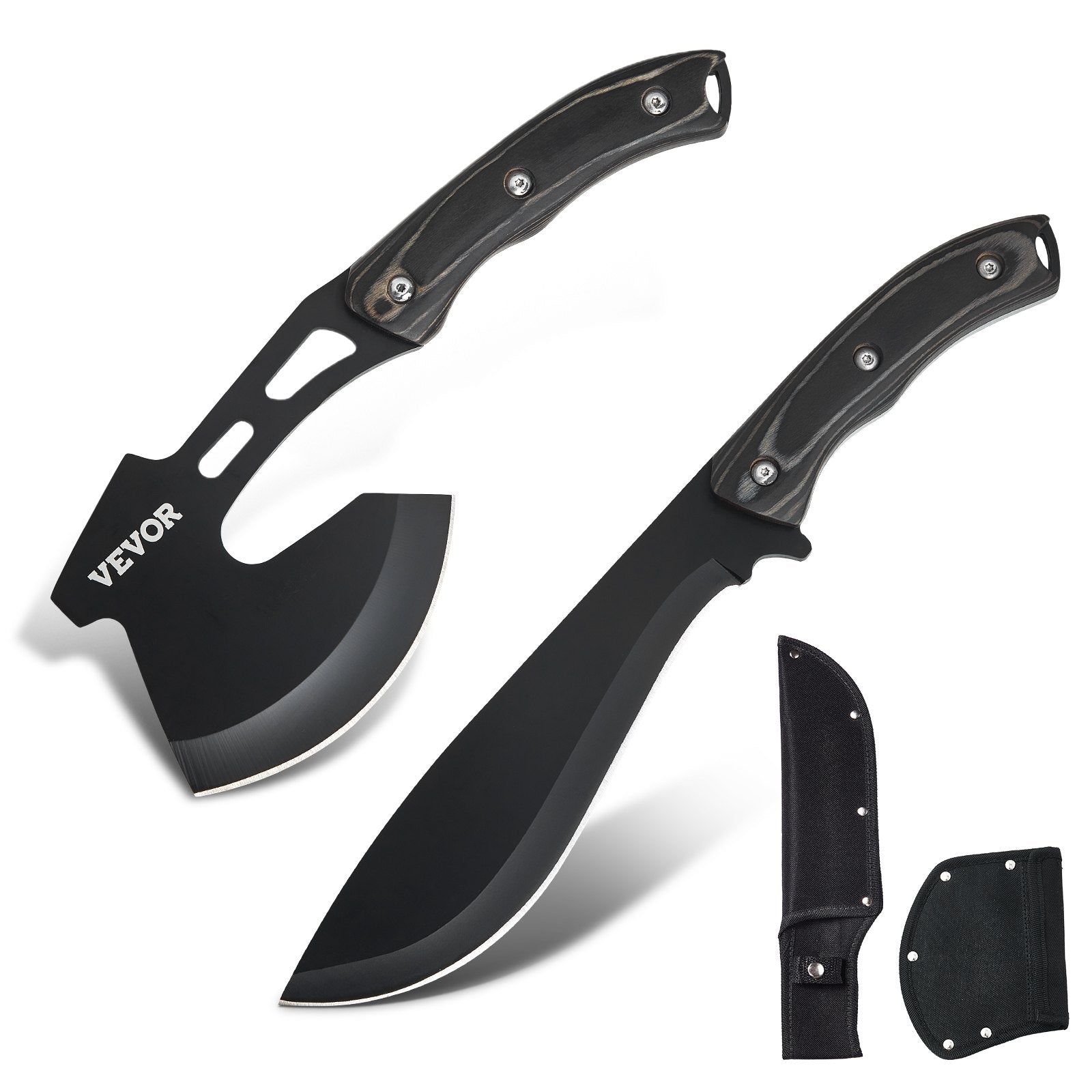 Hunting Knife and Hatchet Axe Combo Set Sheath Fixed Blade Knife Camping V952-DGNFCDTZLDF0DG8MBV0