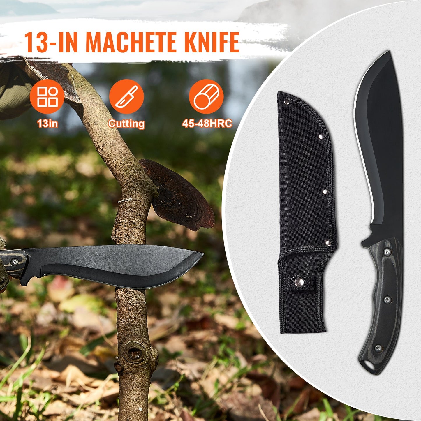 Hunting Knife and Hatchet Axe Combo Set Sheath Fixed Blade Knife Camping V952-DGNFCDTZLDF0DG8MBV0