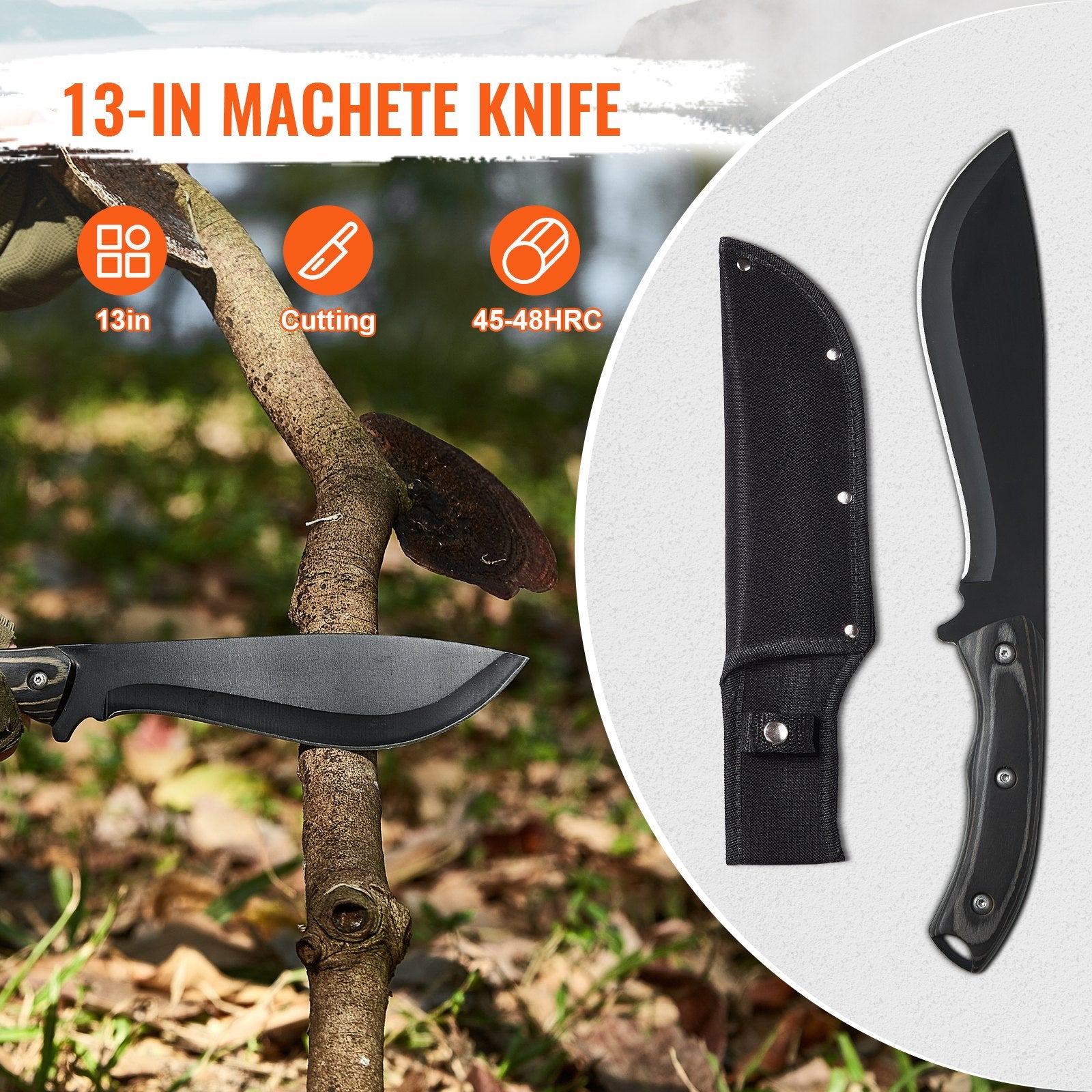 Hunting Knife and Hatchet Axe Combo Set Sheath Fixed Blade Knife Camping V952-DGNFCDTZLDF0DG8MBV0