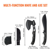 Hunting Knife and Hatchet Axe Combo Set Sheath Fixed Blade Knife Camping V952-DGNFCDTZLDF0DG8MBV0