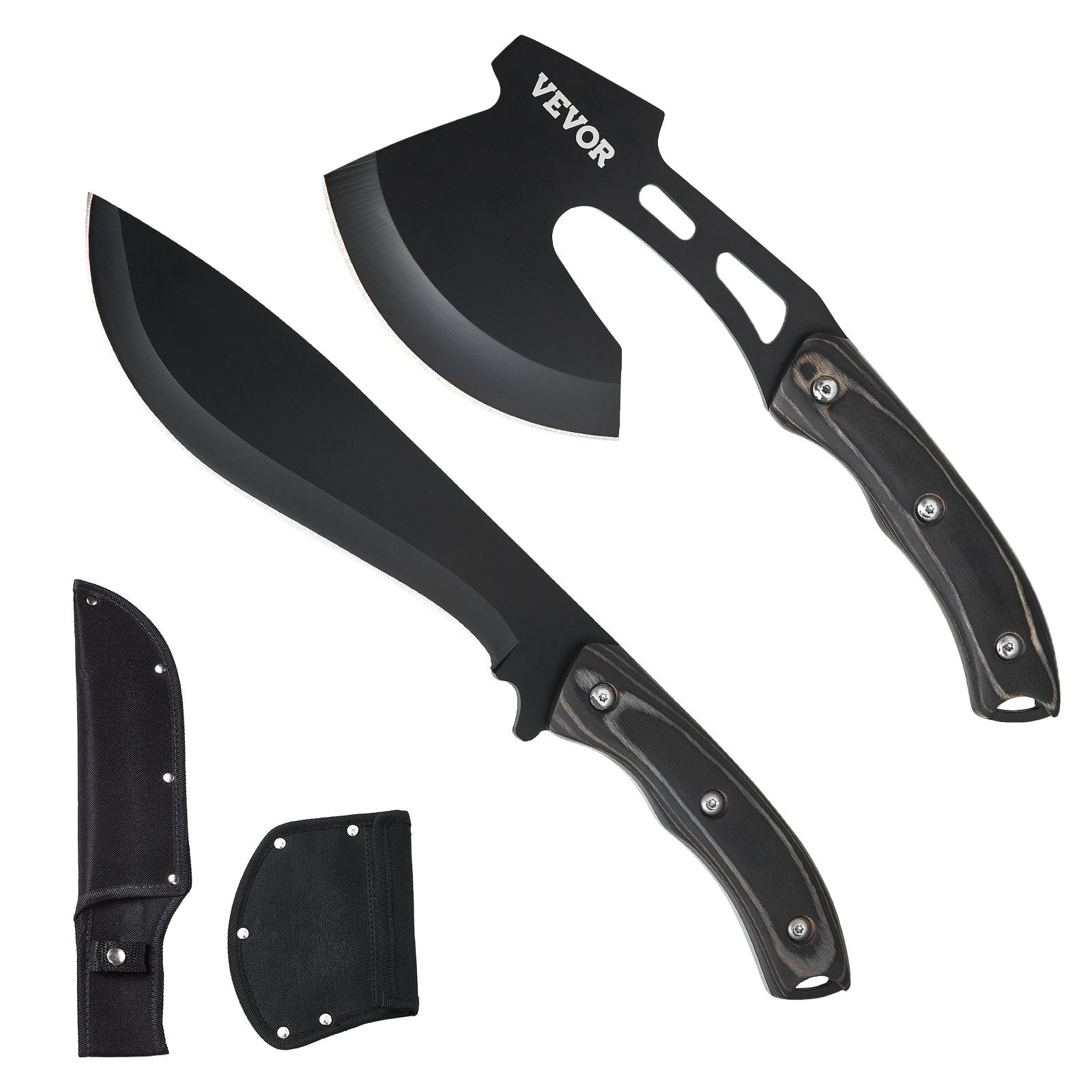 Hunting Knife and Hatchet Axe Combo Set Sheath Fixed Blade Knife Camping V952-DGNFCDTZLDF0DG8MBV0