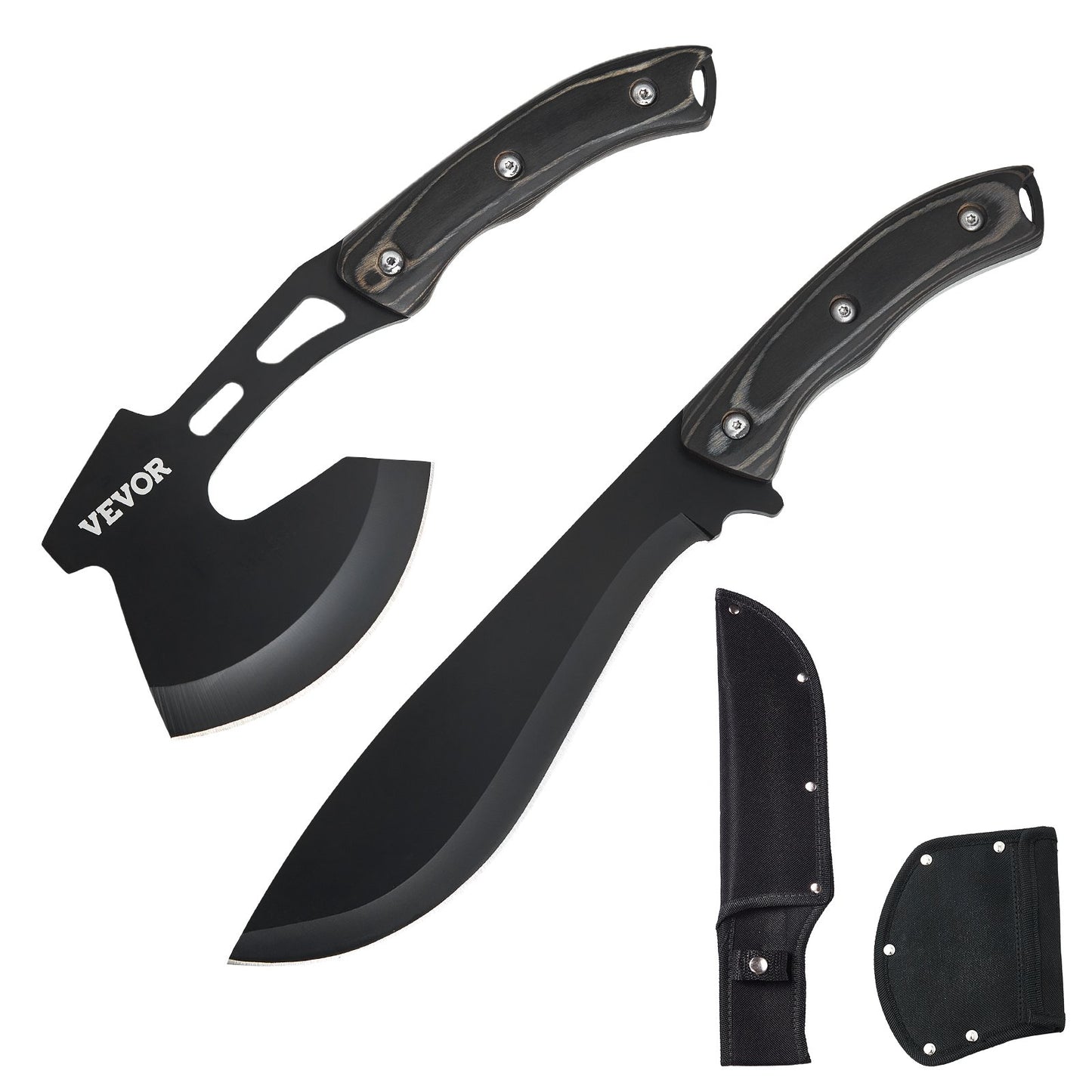 Hunting Knife and Hatchet Axe Combo Set Sheath Fixed Blade Knife Camping V952-DGNFCDTZLDF0DG8MBV0