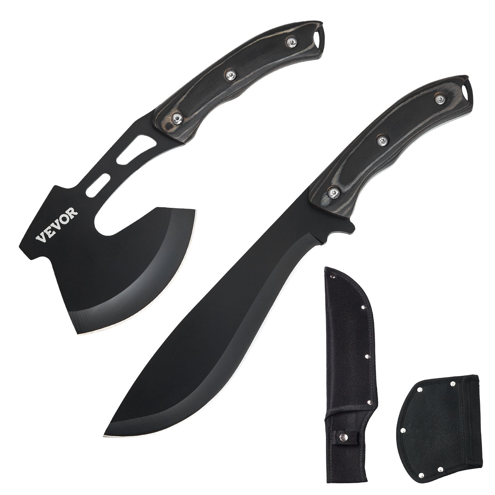 Hunting Knife and Hatchet Axe Combo Set Sheath Fixed Blade Knife Camping V952-DGNFCDTZLDF0DG8MBV0