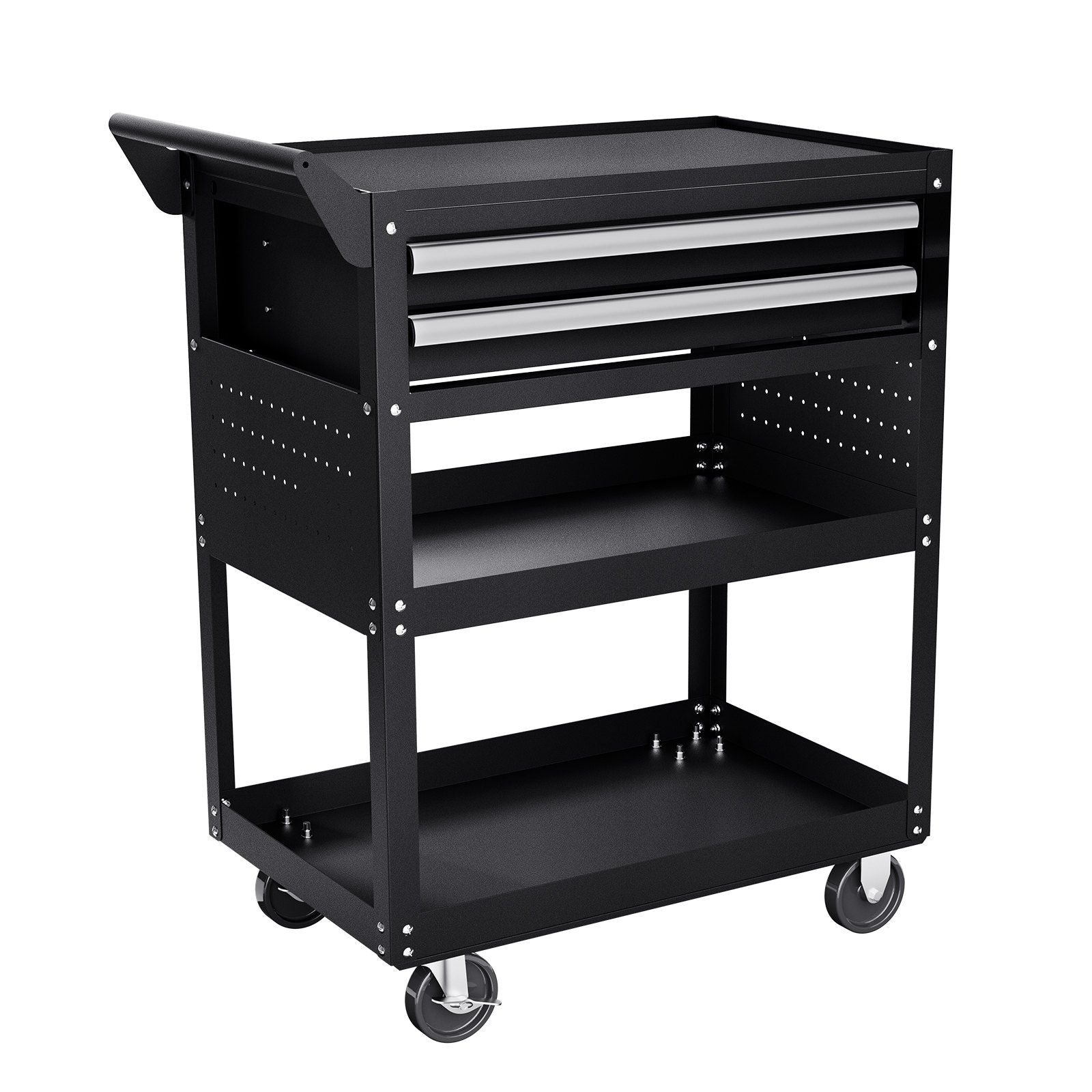 5-Tier Tool Cart with Wheels, 400 lbs Load Capacity, Rolling Work Cart with 2 Drawers & Pegboard, Mechanic V952-DGNGJCHCLYG22CMU5V0
