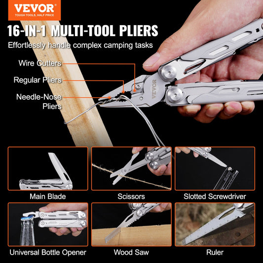 16-In-1 Multitool Pliers, Multi Tool Pliers, Cutters, Knife, Scissors, Ruler, Screwdrivers, Wood Saw, Can V952-DGNQ420BXG16O8DCKV0