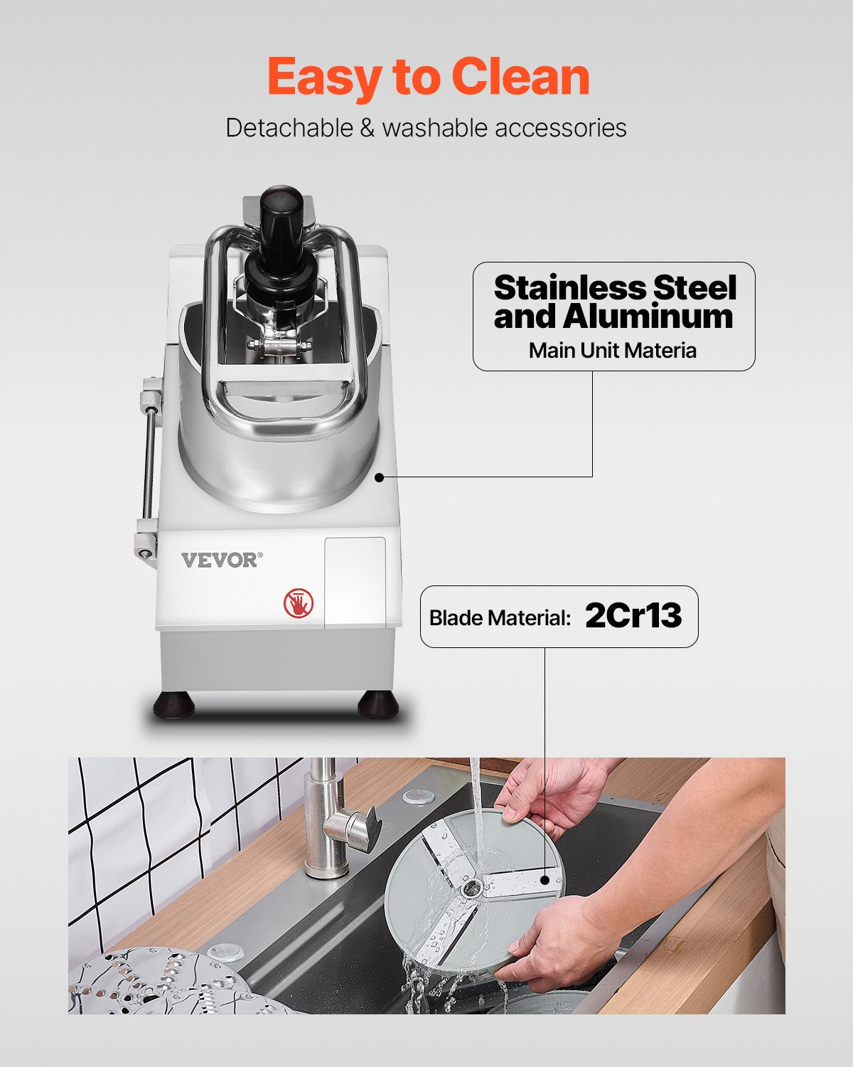 Food Processor & Vegetable Chopper w/ 6 Blades Food-Grade Stainless Steel V952-DGNSCJ550WMYE68N9V3