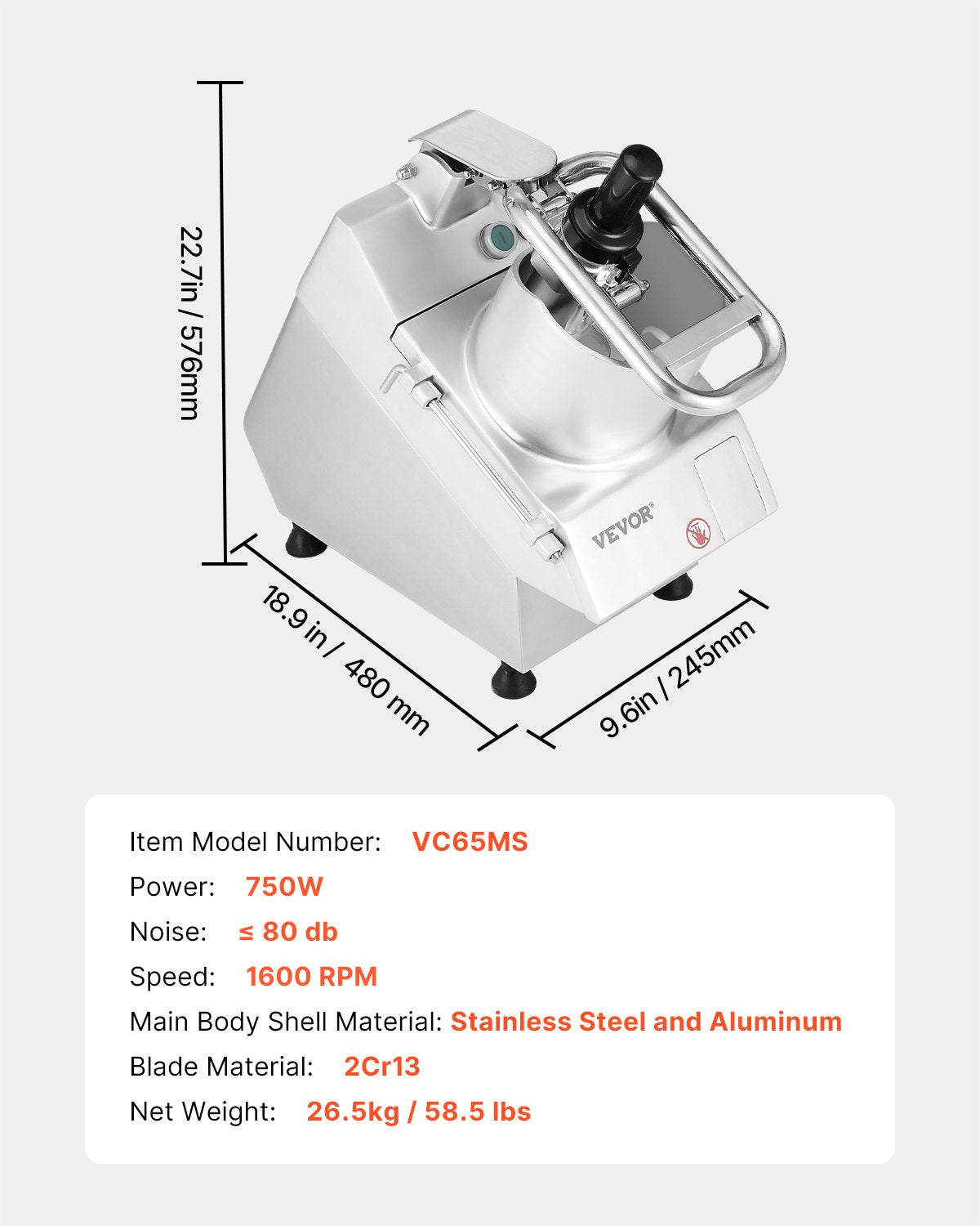 Food Processor & Vegetable Chopper w/ 6 Blades Food-Grade Stainless Steel V952-DGNSCJ550WMYE68N9V3
