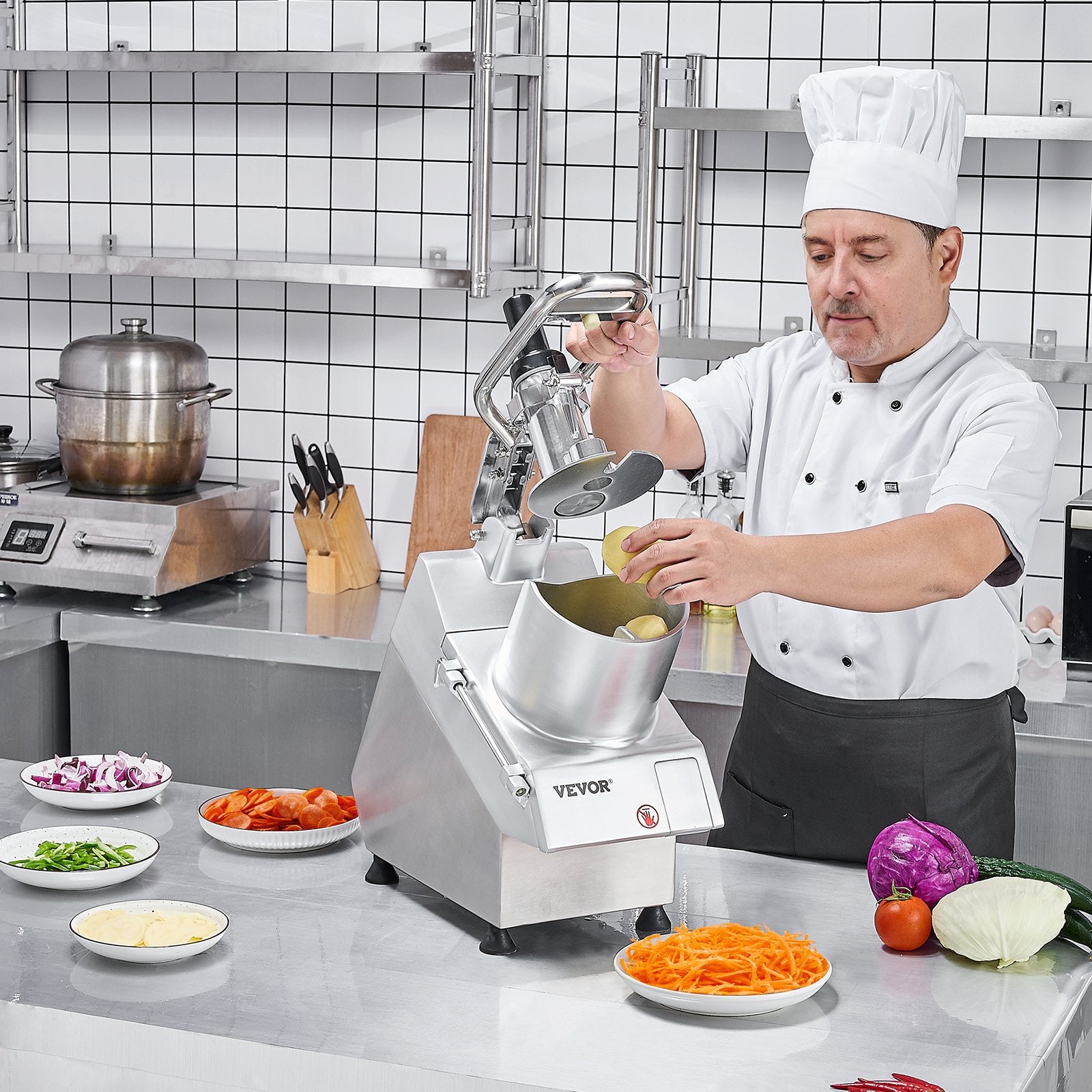 Food Processor & Vegetable Chopper w/ 6 Blades Food-Grade Stainless Steel V952-DGNSCJ550WMYE68N9V3