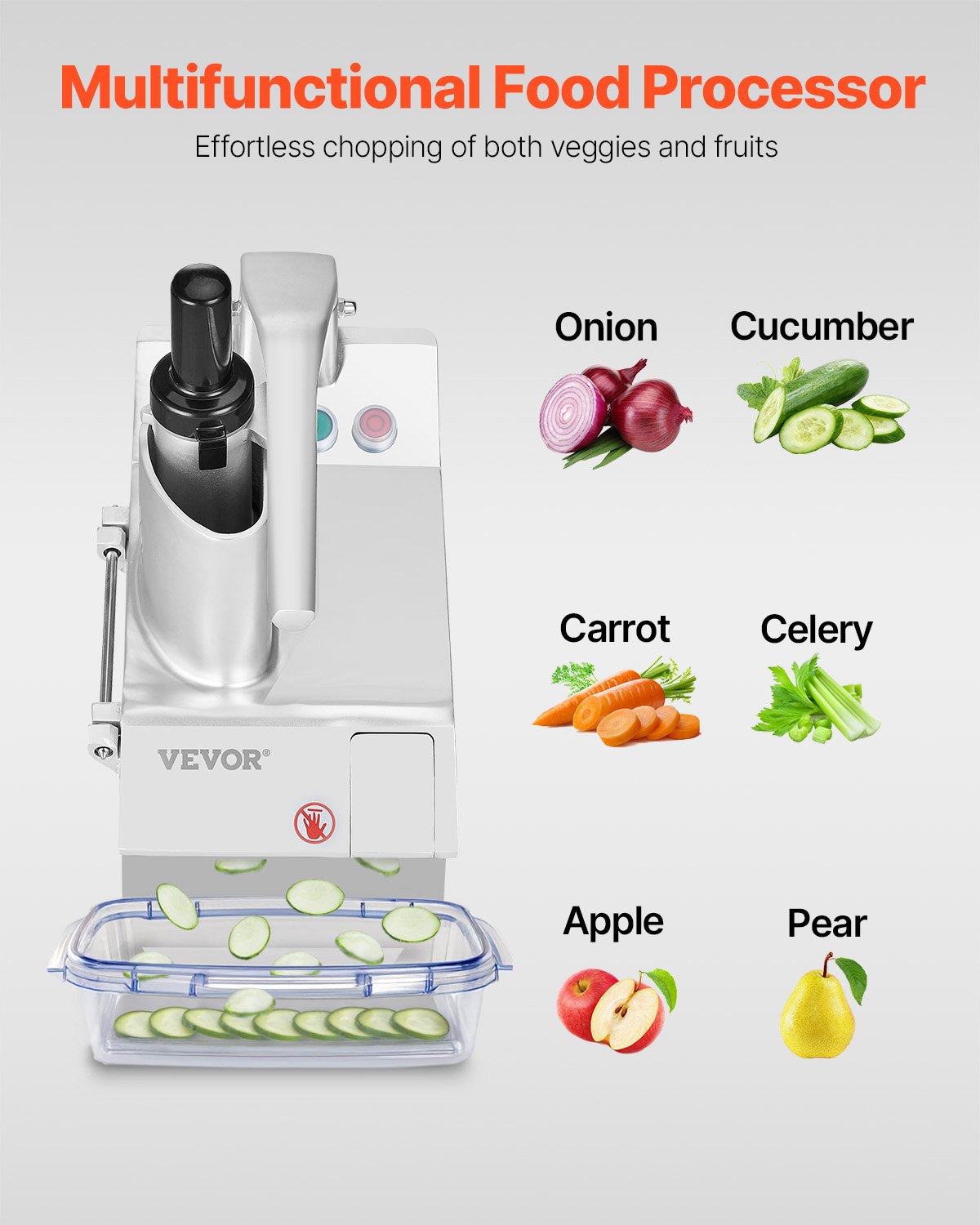 Food Processor & Vegetable Chopper w/ 6 Blades Food-Grade Stainless Steel V952-DGNSCJ750WBYOSVGSV3