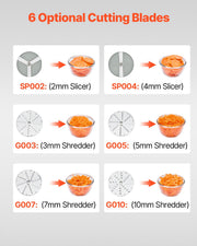 Food Processor & Vegetable Chopper w/ 6 Blades Food-Grade Stainless Steel V952-DGNSCJ750WBYOSVGSV3