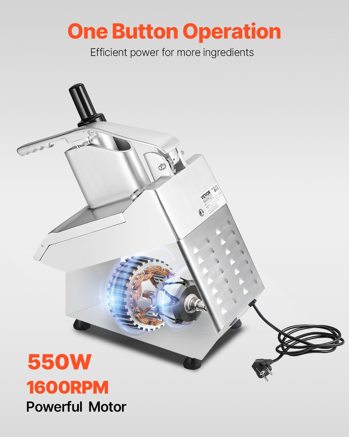 Food Processor & Vegetable Chopper w/ 6 Blades Food-Grade Stainless Steel V952-DGNSCJ750WBYOSVGSV3
