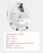 Food Processor & Vegetable Chopper w/ 6 Blades Food-Grade Stainless Steel V952-DGNSCJ750WBYOSVGSV3