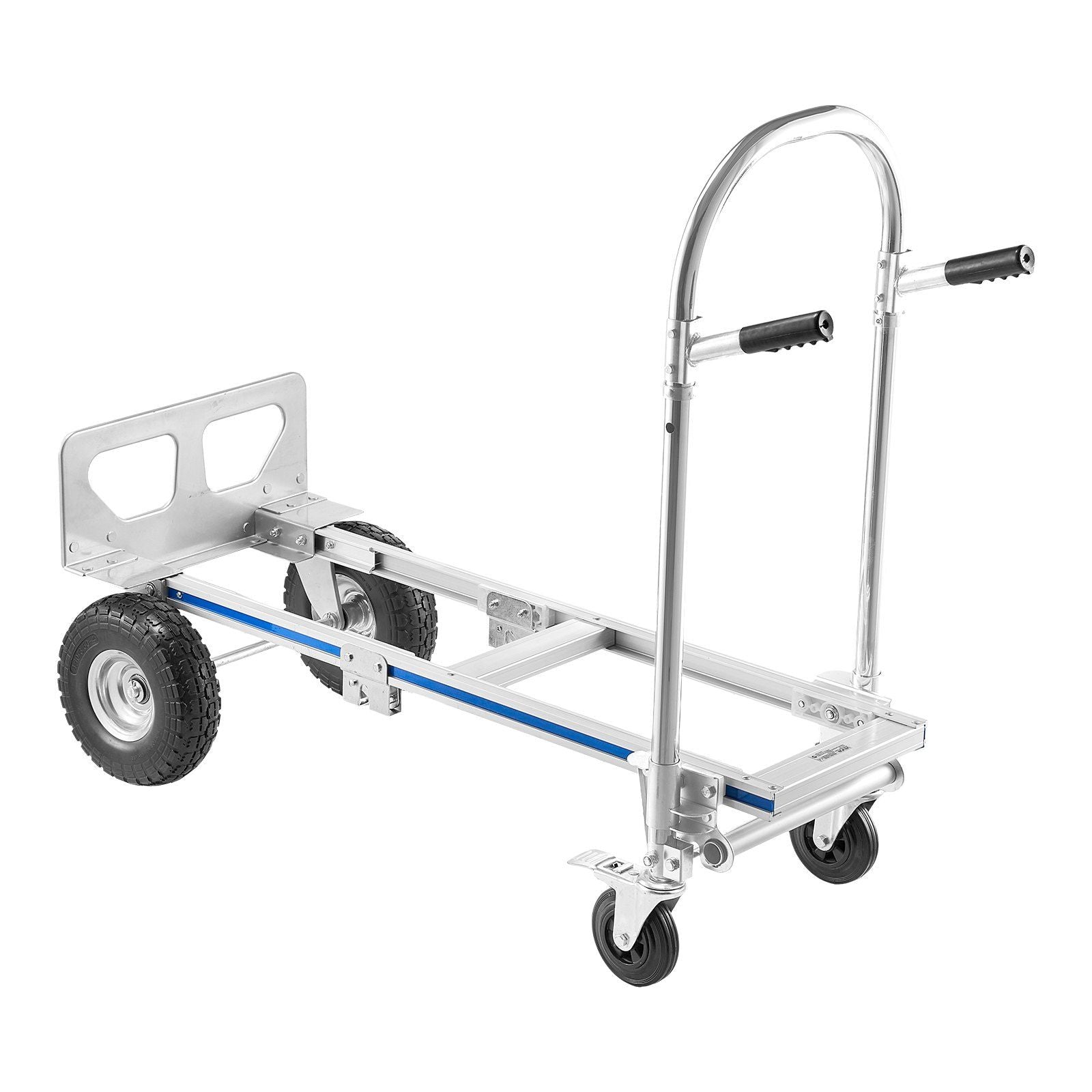 2 in 1 Hand Truck, 453.6 kg Load Capacity for 4-Wheel Mode, Convertible Hand Truck Dolly with Non-Slip Handle V952-DGNSTHC1000BE9U5L001V0
