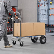 2 in 1 Hand Truck, 453.6 kg Load Capacity for 4-Wheel Mode, Convertible Hand Truck Dolly with Non-Slip Handle V952-DGNSTHC1000BE9U5L001V0