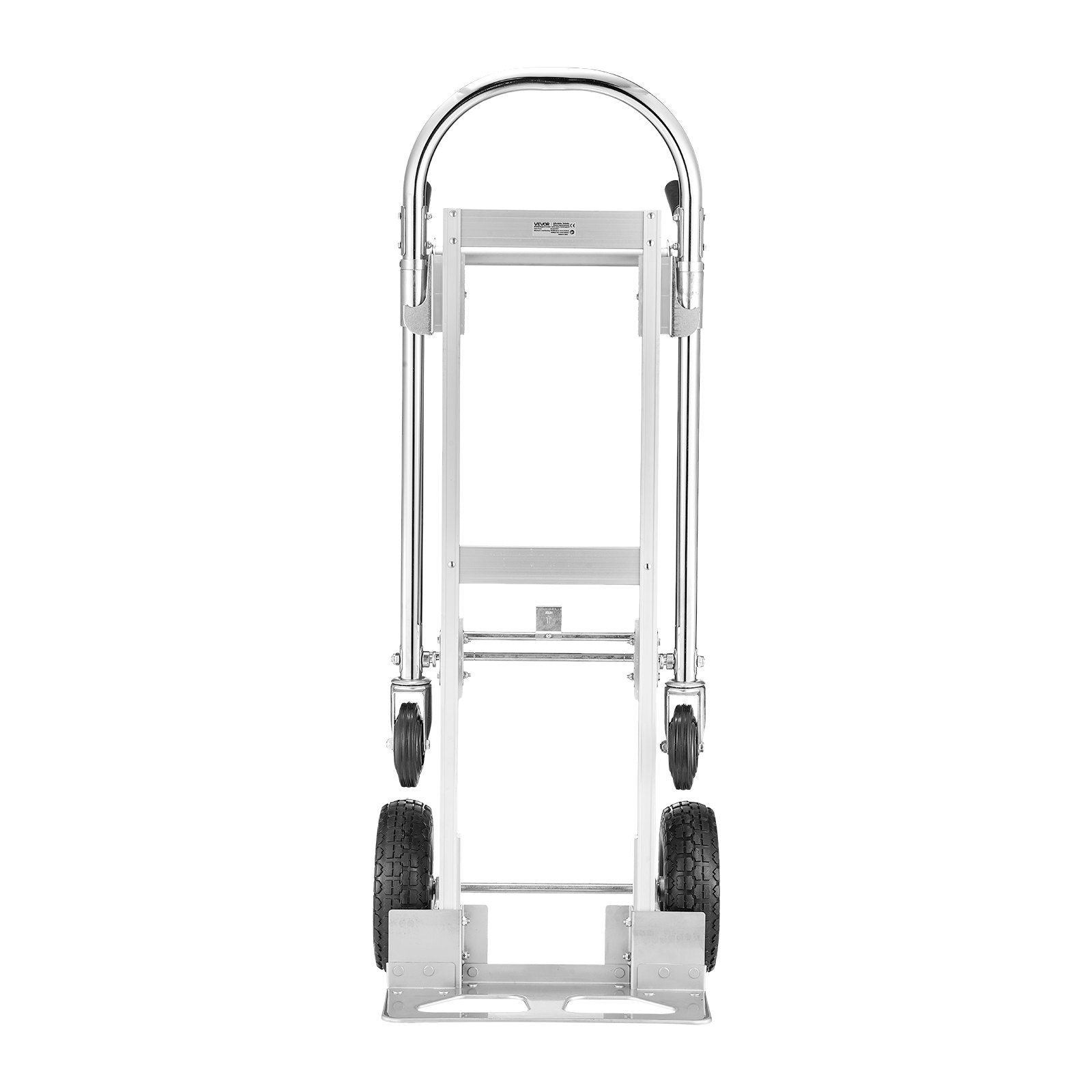 2 in 1 Hand Truck, 453.6 kg Load Capacity for 4-Wheel Mode, Convertible Hand Truck Dolly with Non-Slip Handle V952-DGNSTHC1000BE9U5L001V0