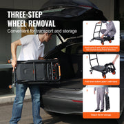 Aluminum Hand Truck, 2 in 1, 136 kg Max Load Capacity, Heavy Duty Industrial Convertible Folding Hand Truck V952-DGNSTHC300BE75URLV0